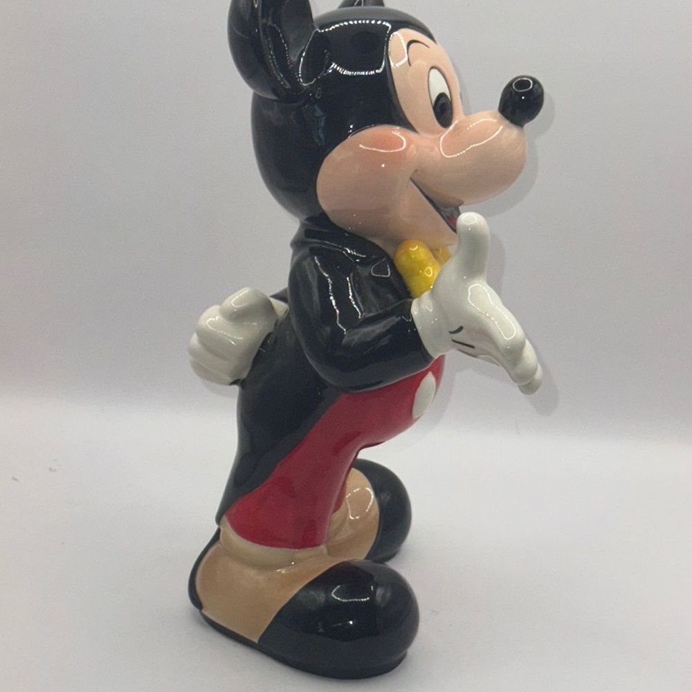 Vintage Disney Mickey Mouse Ceramic Figurine - Black, Red, Yellow - Picture 3 of 9